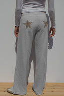Wide-leg joggers with stars patch
