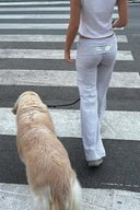 Cuffed pants with wings