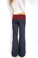 Wide-leg trousers with turn-up hem