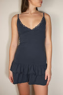 Lace dress with ruffles