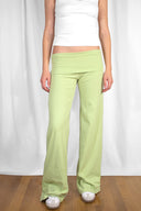 Wide-leg pants with cuffs