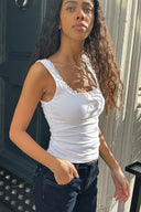 Square neckline top with lace
