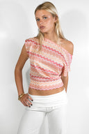 Crop boat neck T-shirt