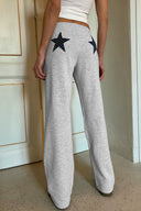 Wide-leg joggers with star patch