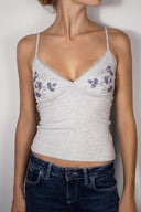 Beaded V-neck top