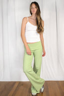 Wide-leg pants with cuffs