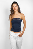 Bandeau top with lace