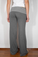 Wide-leg pants with cuffs