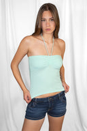Ruched Tie-Front Top