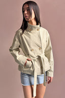 High-neck trench coat