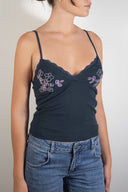 V-neck top with beads