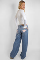 Low-rise star jeans