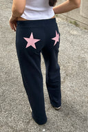 Wide-leg joggers with stars