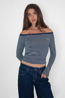 Boat neck T-shirt with lace