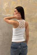 Tank top with lace back
