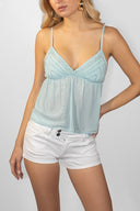 V-neck top with beading