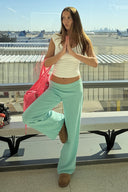 Palazzo pants with waistband