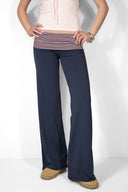 Wide-leg pants with cuffs