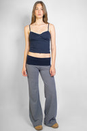 Wide-leg pants with cuffs