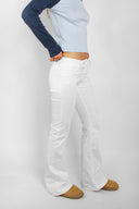 Double-button flare jeans