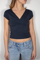 Cross-neck T-shirt