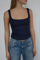 Square neckline lurex top