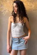 Ruched Tie-Front Top