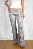 Wide-leg pants with cuff
