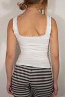 Square neckline top with lace