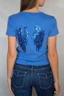 T-shirt with sequin wings