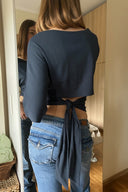 T-shirt with back lacing
