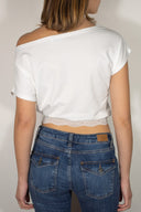 Lace boat-neck T-shirt