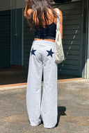 Wide-leg joggers with stars