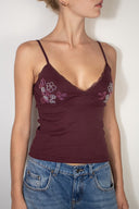 Beaded V-neck top