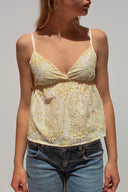 Broderie anglaise V-neck top