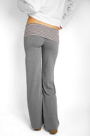 Wide-leg trousers with turn-up hem