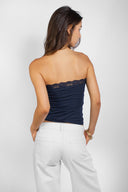 Bandeau top with lace