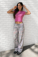 Wide-leg pants with cuff