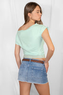 Lace boat neck T-shirt