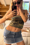 Low waist ripped skirt
