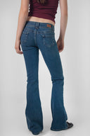 Double-button flared jeans