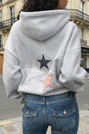Three-star patch hoodie