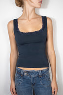 Square neckline top with lace