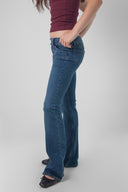 Double-button flared jeans