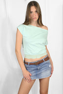 Lace boat-neck T-shirt