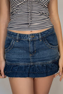 Denim ruffle skirt