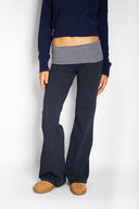 Wide-leg trousers with turn-up hem
